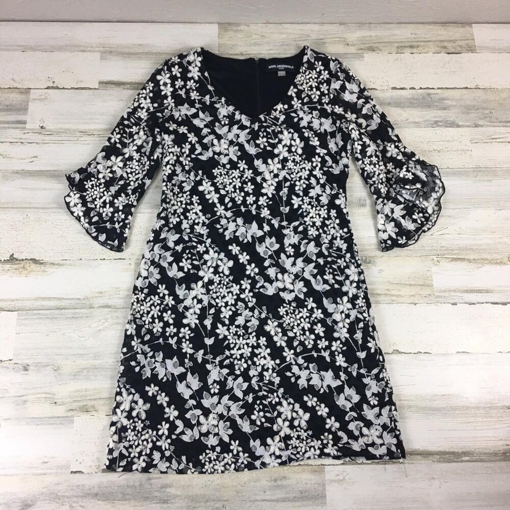 Karl Lagerfeld Women Black and White Dress